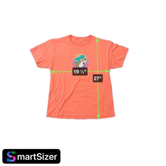 Bucc-ees Coral T-Shirt With Cartoon Graphic Happy Place Print Sz Large - Picture 6 of 8